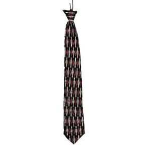 Barini Originals Men's Clip on Tie Black Maroon Red  19 1/2 Inches